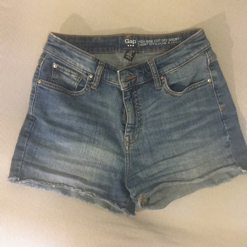Gap high rise jean shorts